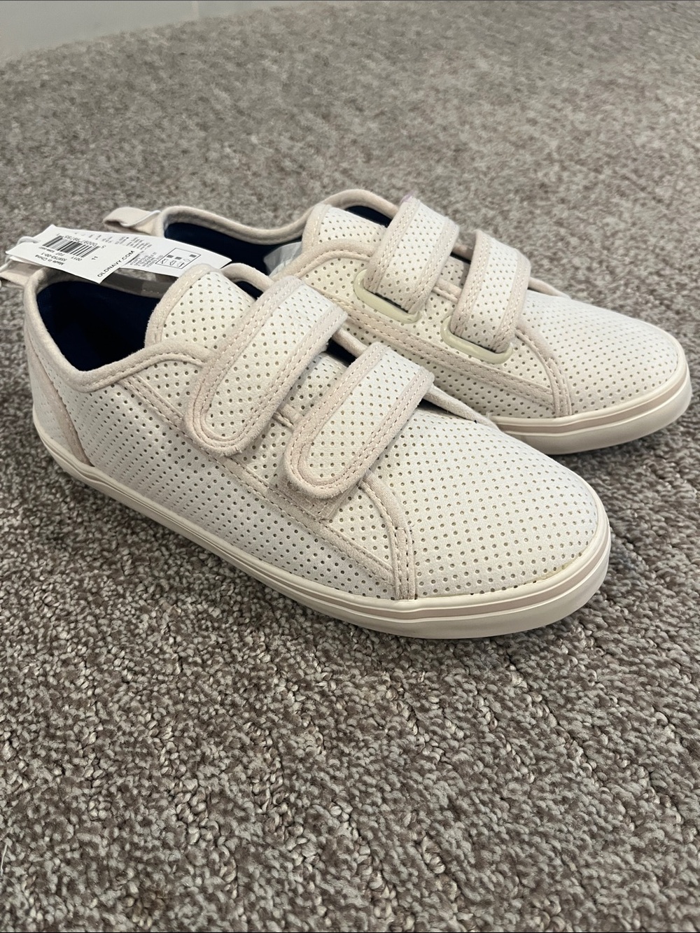 Old Navy Kids Perforated Velcro Sneakers in White/Cream